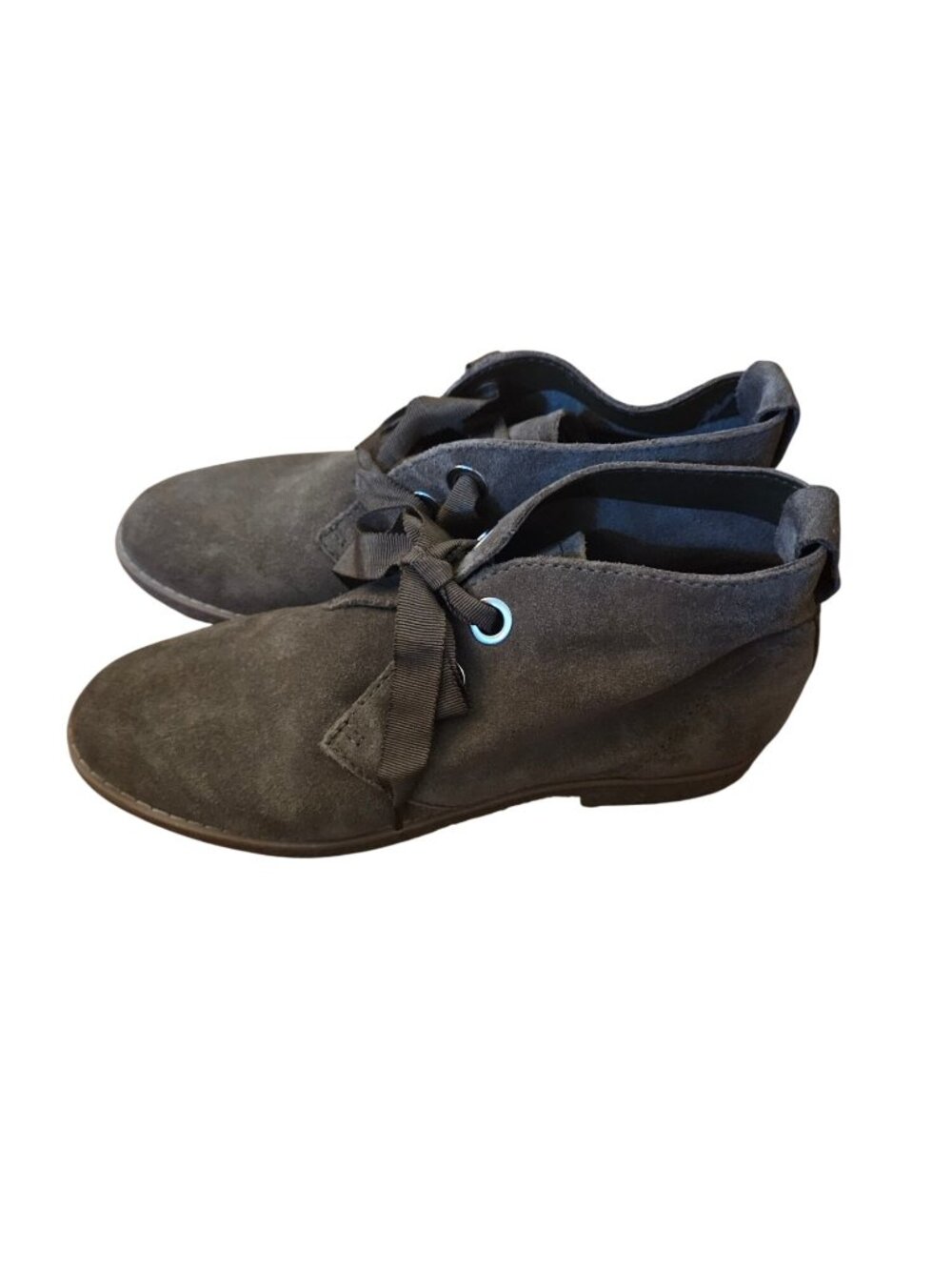 Isaac Mizrahi Live Womens Suede Ankle Boots With Ribbon Laces 7M